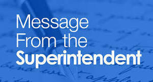 Message from the Superintendent
